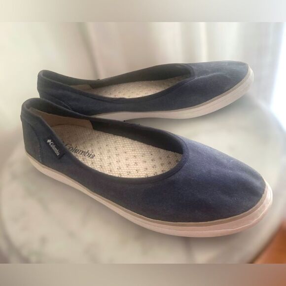 Columbia Crankbait Slip-ons Flats Boat Shoes Navy Denim Size 9.5 - Picture 7 of 13